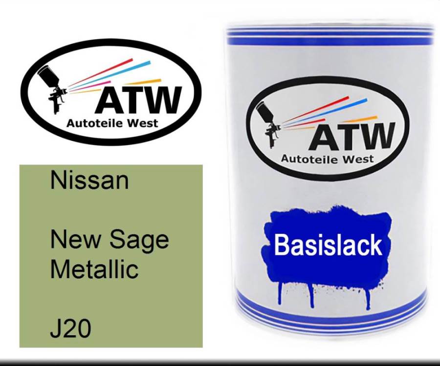 Nissan, New Sage Metallic, J20: 500ml Lackdose, von ATW Autoteile West.